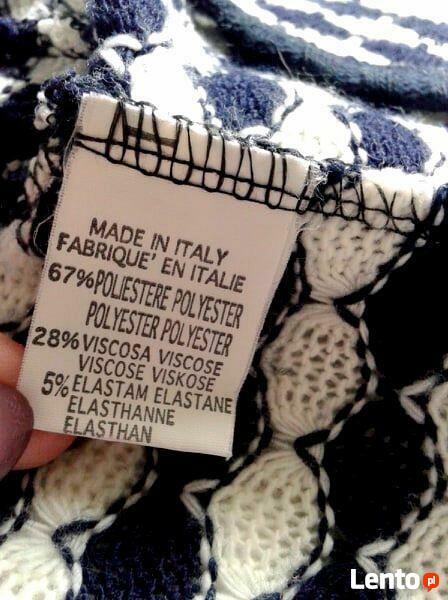 Dzianinowe bolerko granatowo- kremowe