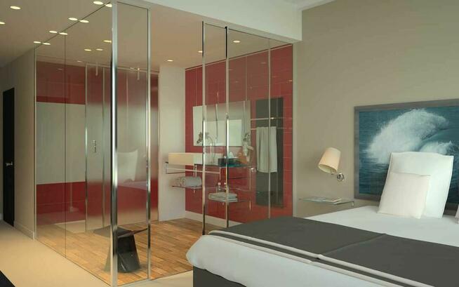 Szklarz, lacobel, panele szklane z grafiką, lustro, kabina