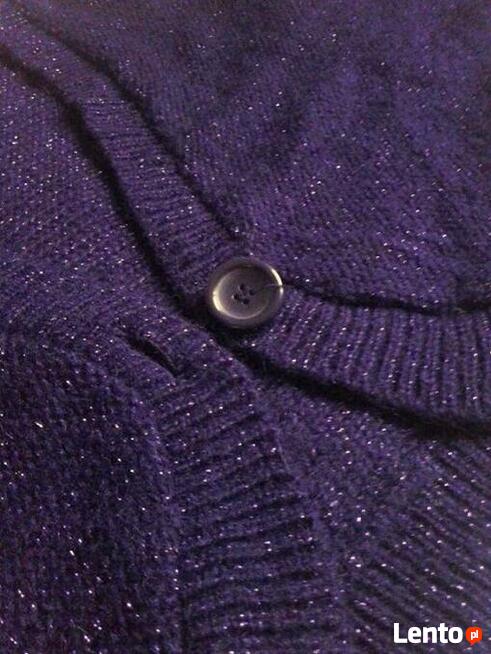 Moherowe, fioletowe bolerko z metaliczną nitką:)