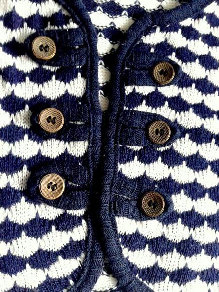 Dzianinowe bolerko granatowo- kremowe