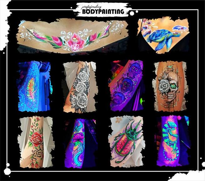 Charakteryzacje halloween face body painting uv