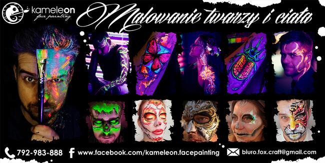 Charakteryzacje halloween face body painting uv