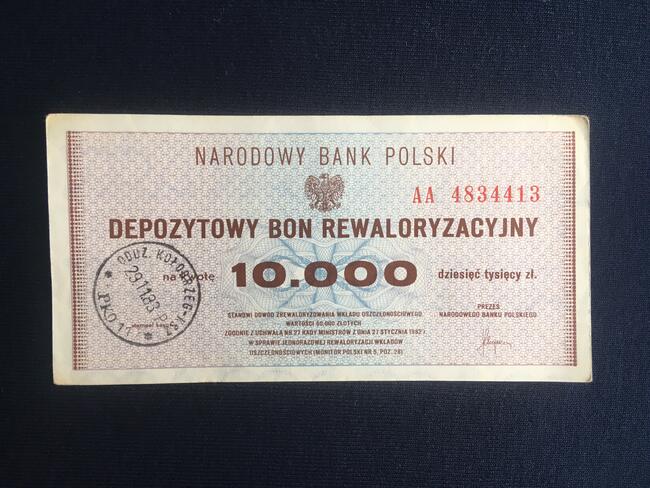 PRL bon depozytowy 10 000 zł