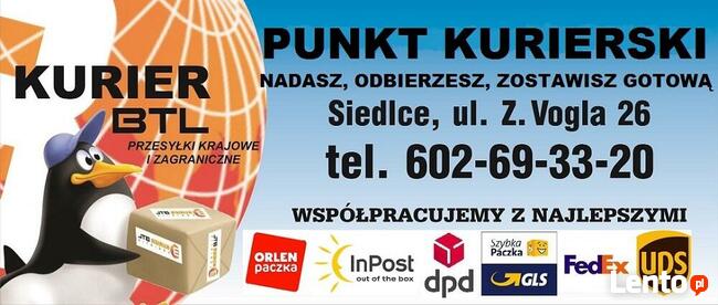 SIEDLCE PUNKT KURIERSKI BTL wysyłki paczki palety