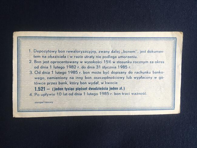 PRL bon depozytowy 1000 zł