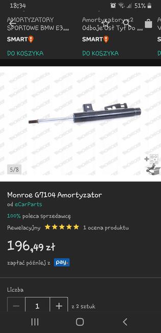 amortyzatory monrey do Smarta