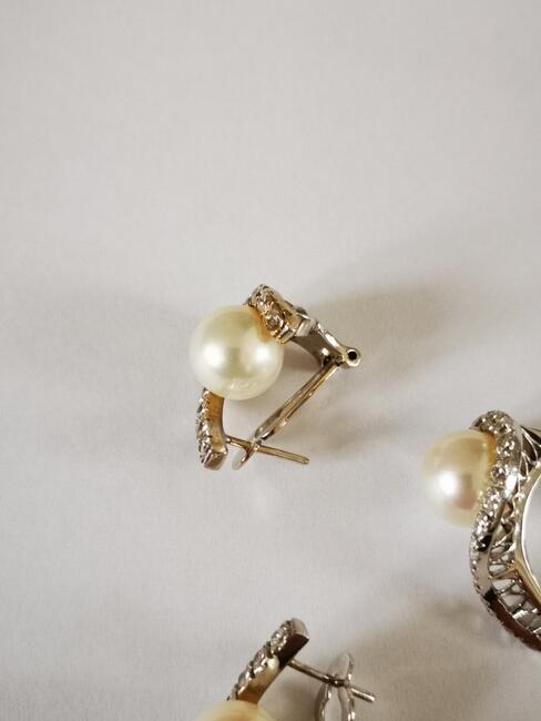 BRYLANTY zestaw złoty pierścionek oraz kolczyki z brylantami