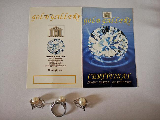 BRYLANTY zestaw złoty pierścionek oraz kolczyki z brylantami