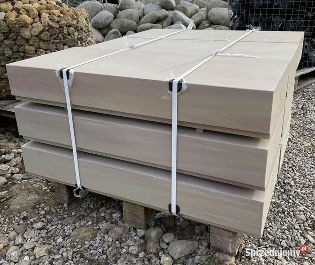 Biały Piaskowiec Płyty Cięte na Wymiar Czapki Ogrodzeniowe