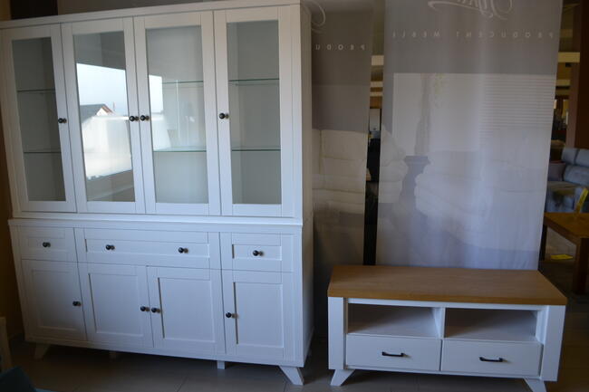 Szafka pod telewizor RTV Natura II biały akryl! Okazja