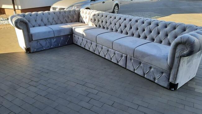 Naroznik chesterfield głeboko pikowany glamour