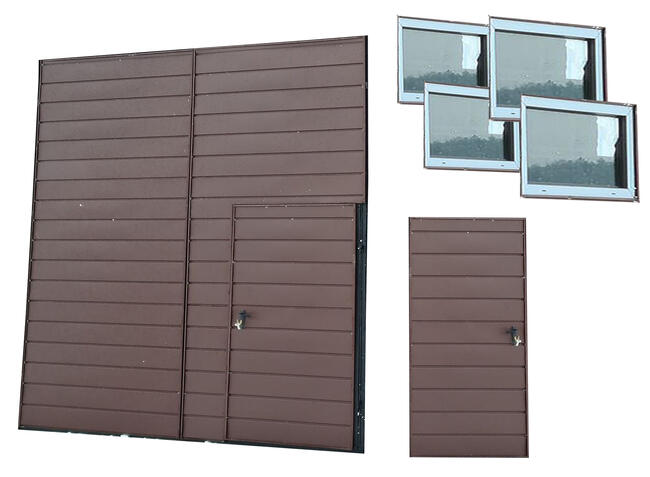 Garaż blaszany dla mechaników 5x7x4 dwuspadowy brama drzwi