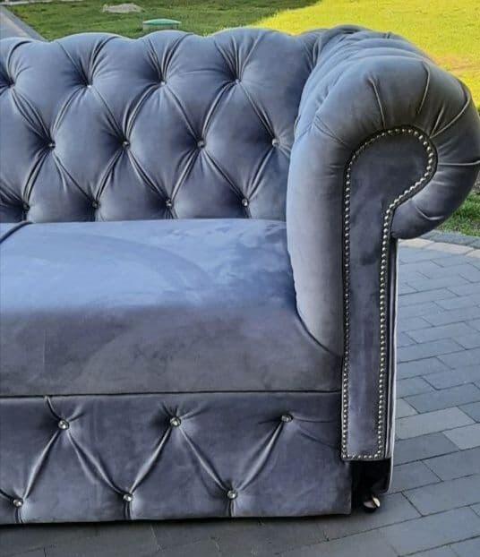 Naroznik chesterfield głeboko pikowany glamour