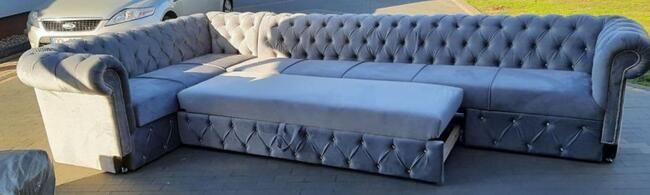 Naroznik chesterfield głeboko pikowany glamour