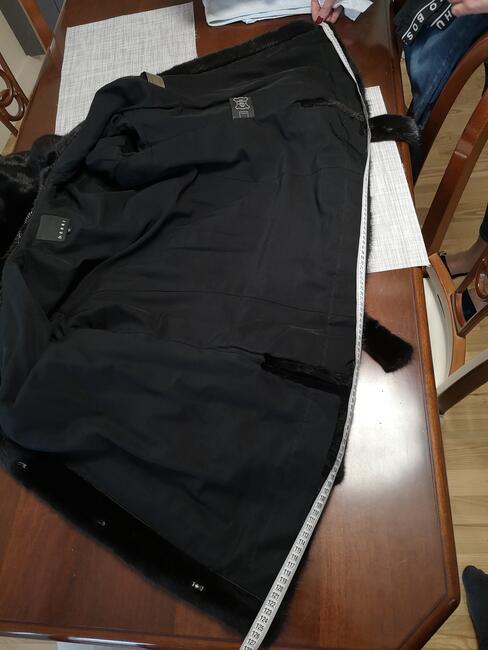 SAGA MINK futro damskie naturalne z norek kaptur czarne40-42