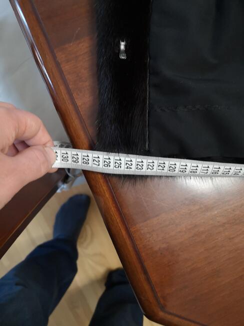 SAGA MINK futro damskie naturalne z norek kaptur czarne40-42