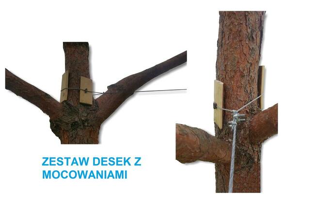 Tyrolka zjazd park linowy ogrodowy do ogrodu mocna bloczek