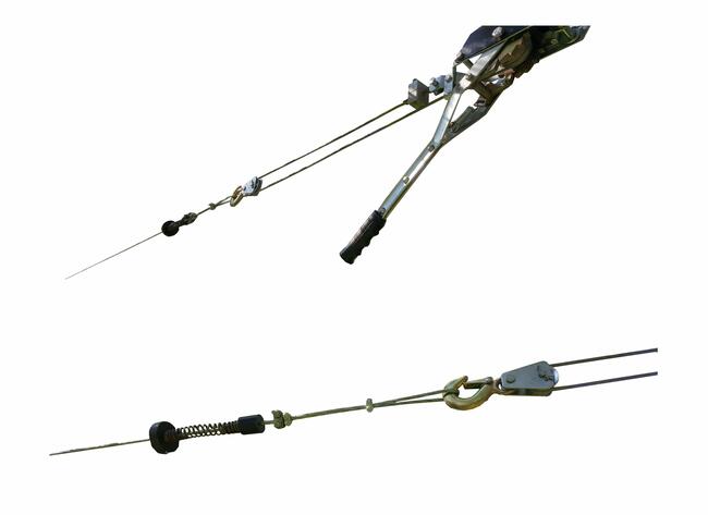 Tyrolka zjazd park linowy ogrodowy do ogrodu mocna bloczek