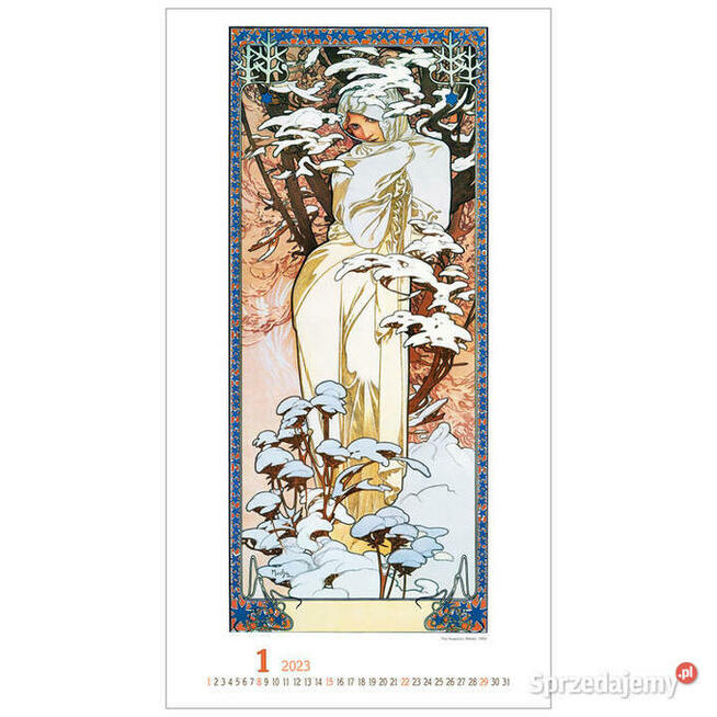 2023 Alfons Mucha malarstwo reprodukcje kalendarz 2023