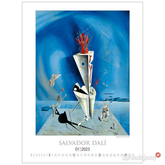 2023 Salvador Dali reprodukcje malarstwo kalendarz surrealiz