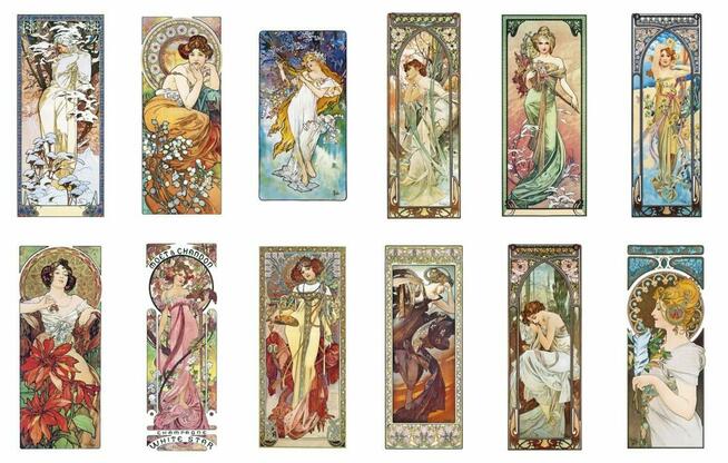 2023 Alfons Mucha malarstwo reprodukcje kalendarz 2023