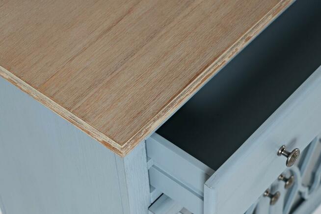 Wielka komoda z drewna akacji i MDF-u w kolorze blue