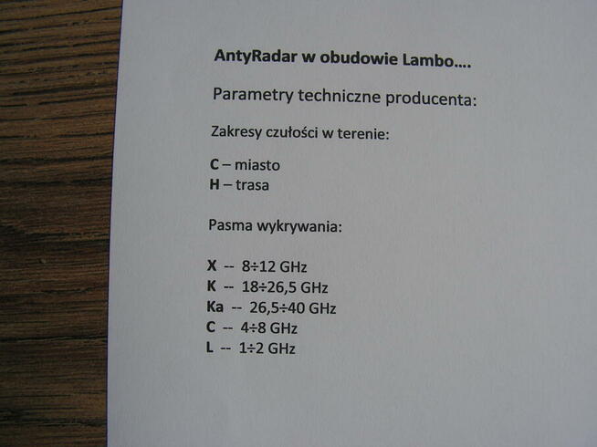 Antyradar w obudowie Lambo.....