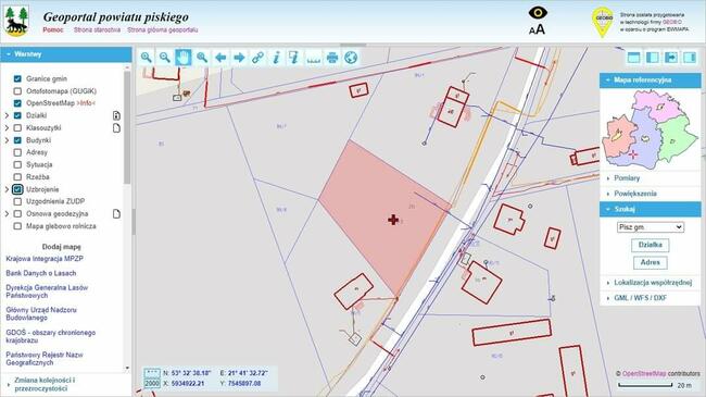 Działka z rozpoczętą budową domu Uściany Stare puszcza Piska
