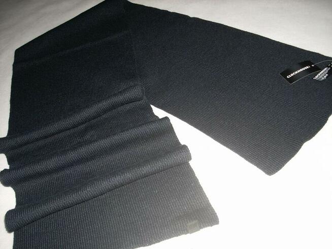 Czarny Granatowy Szalik C&A dzianinowy Męski Ciepły