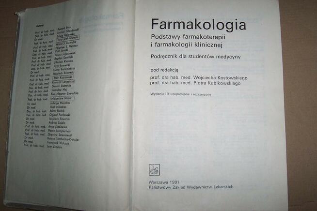 Farmakologia. Podstawy farmakoterapii i farmakologii klinicz