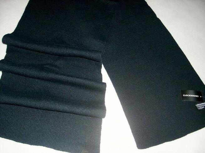 Czarny Granatowy Szalik C&A dzianinowy Męski Ciepły