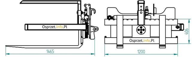 Obrotnica do palet 2000kg, widły 1,2m