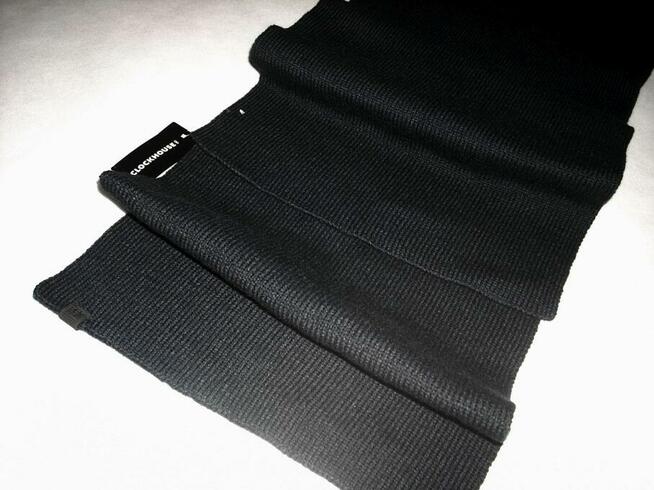 Czarny Granatowy Szalik C&A dzianinowy Męski Ciepły