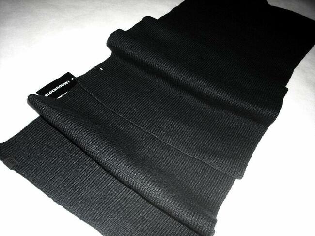 Czarny Granatowy Szalik C&A dzianinowy Męski Ciepły