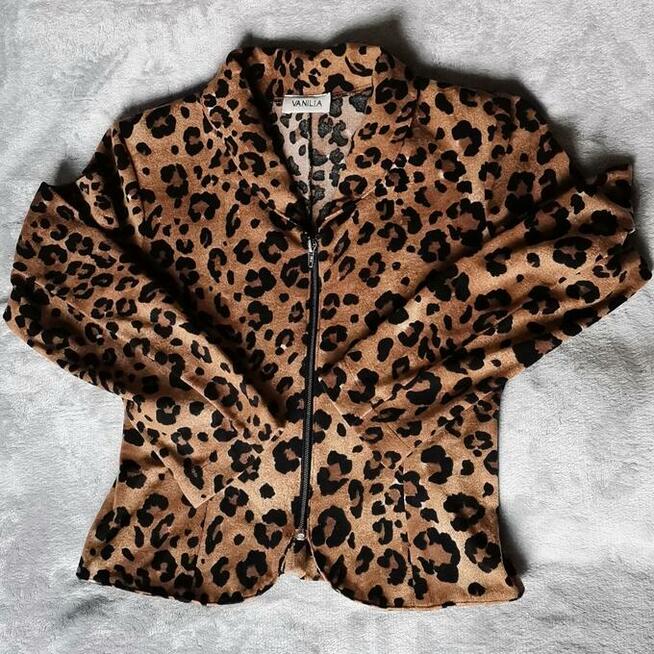 sprzedam marynarkę welurową w panterkę 38/M-40/L