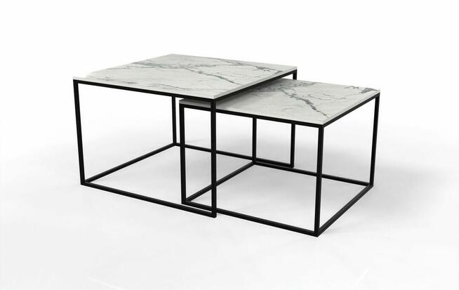 Zestaw dwóch stolików z blatem ze spieku kwarcowego