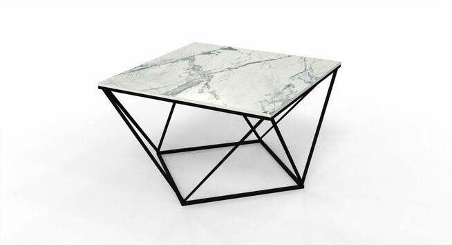 Stolik czarny z blatem ze spieku kwarcowego