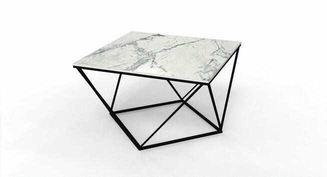 Stolik czarny z blatem ze spieku kwarcowego