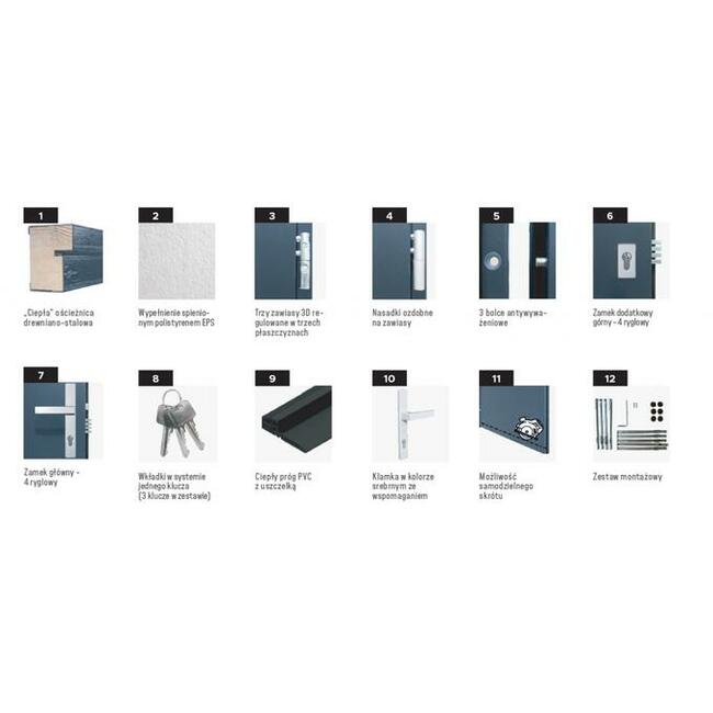 Ciepłe drzwi zewnętrzne od ręki Basic 62mm! Cieszyn