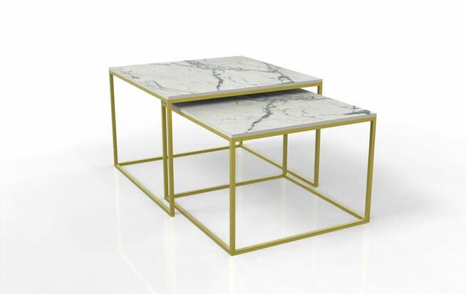 Zestaw dwóch stolików z blatem ze spieku kwarcowego