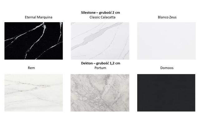 Zestaw dwóch stolików z blatem ze spieku kwarcowego