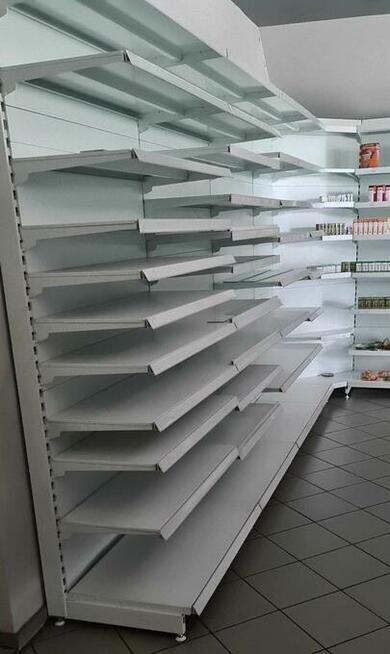 Wyposażenie sklepu regały mocne metalowe ,lada Fitryna