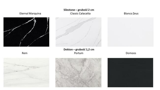 Zestaw dwóch stolików z blatem ze spieku kwarcowego