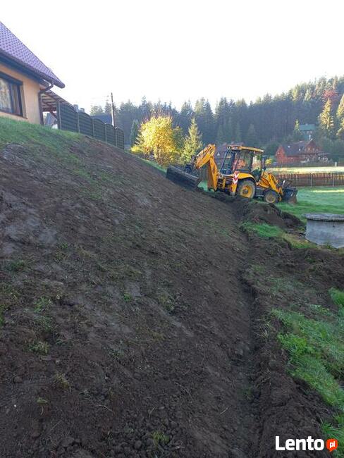Usługi koparko ładowarka koparka karczowanie działek