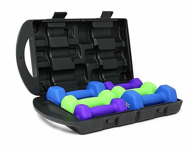 Zestaw 6 ciężarków żeliwnych w walizce 10kg