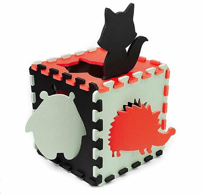 Mata puzzle kojec czerwono-czarno-szara (25 elementów)