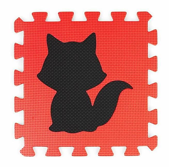 Mata puzzle kojec czerwono-czarno-szara (25 elementów)