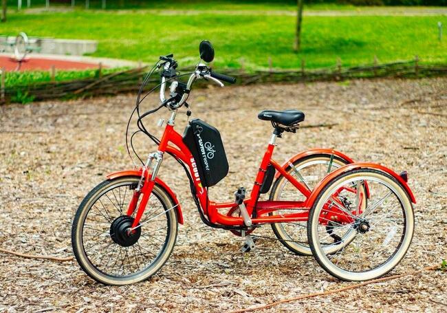 Konwersja roweru na elektryczny. Trójkołowy rehabilitacyjny