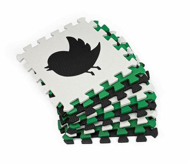 Mata puzzle kojec zielono-czarno-szara (25 elementów)