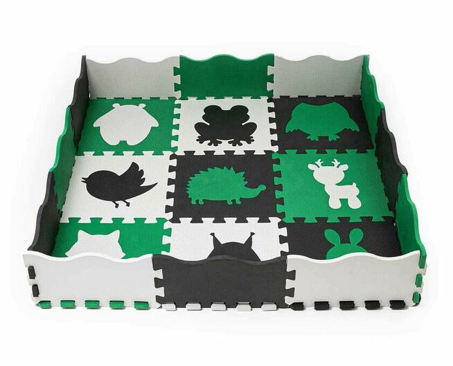 Mata puzzle kojec zielono-czarno-szara (25 elementów)